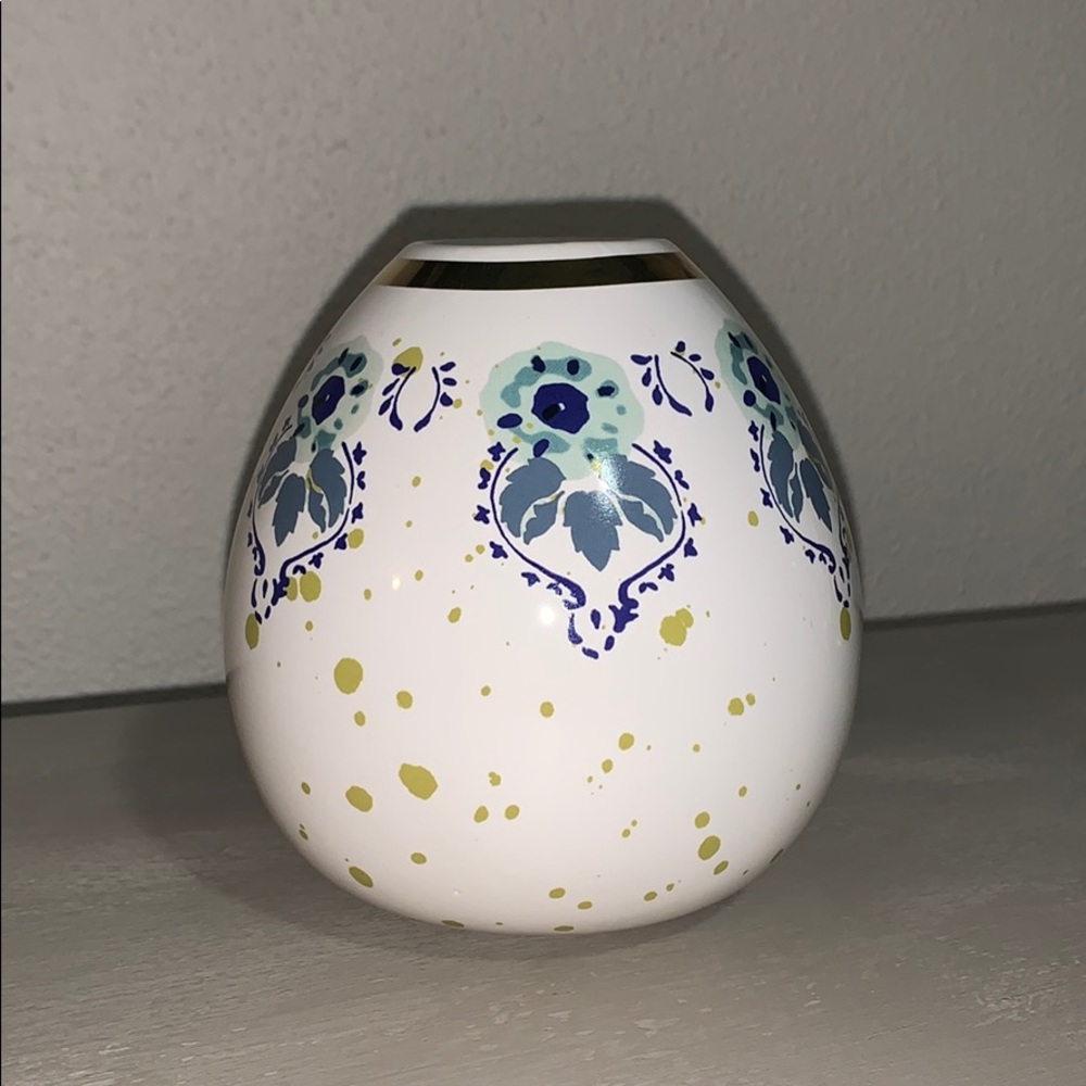 Patina Vie Indigo and Cream Round Ceramic Vase